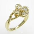 K18YG フラワー ダイヤモンドリング