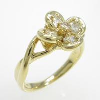 K18YG フラワー ダイヤモンドリング