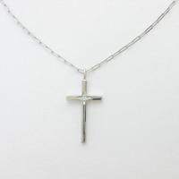 K18WG クロス ダイヤモンドネックレス