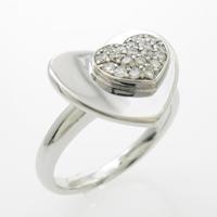 K18WG ハート ダイヤモンドリング