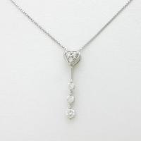 K18WG ハート ダイヤモンドネックレス