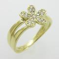 K18YG フラワー ダイヤモンドリング