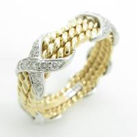 ティファニー 3ロウ ダイヤ ロープ リング