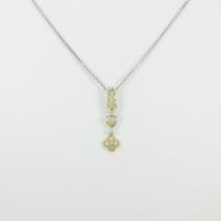 K18YG／K18WG フラワー ダイヤモンドネックレス20％引き
