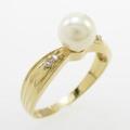 K18YG アコヤパールリング