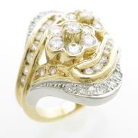 K18YG／PT フラワー ダイヤモンドリング20％引き