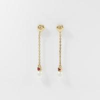 K18YG ハート タンスイパールピアス