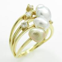 K18YG シロチョウパールリング