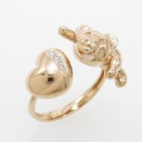 750PG／750WG ピッグ×ハート ダイヤモンドリング20％引き