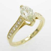 【リメイク】K18YG ダイヤモンドリング 1．013ct・VLY・I1・マーキスカット10％引き