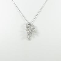 K18WG フラワー ダイヤモンドネックレス10％引き