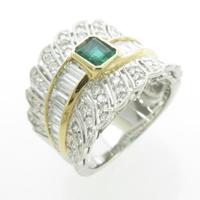 K18YG／PT エメラルドリング20％引き