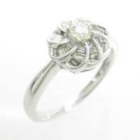 K18WG フラワー ダイヤモンドリング