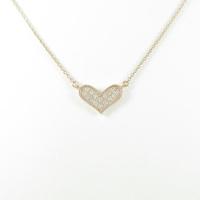 K18PG ハート ダイヤモンドネックレス