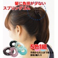 5セットまでメール便対応！ 濡れても使えるから温泉やプールに大活躍 髪留めスプリングゴム