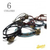 50%OFF BARNS ボタンワークスとのコラボレーション!!『BARNS×Button Worksレザーブレスレット』【アメカジ・ブレスレット】BR-5971