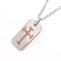 BASIS(ベイシス)　クロスプレートペンダント/ピンクゴールド　Y-C5KR006