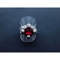BWL(ビルウォールレザー)　スカル スペシャルエディションリング/レッド　R364RED