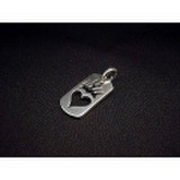 BWL(ビルウォールレザー)　ハートドッグタグ　DT603