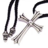 CHROME HEARTS(クロムハーツ)　ラージCHクロスペンダントw/ブレイドレザー Large CH Cross Pendant w/Braid Leather