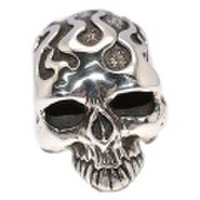 CRAZY PIG DESIGNS(クレイジーピッグ) FLAMED SKULL RING #841　フレームドスカルリング