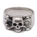 CRAZY PIG DESIGNS(クレイジーピッグ)　SKULL&CROSS BINE RING #346