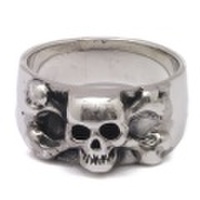 CRAZY PIG DESIGNS(クレイジーピッグ)　SKULL&CROSS BINE RING #346