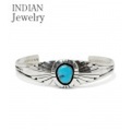 INDIAN JEWELRY ナバホ族アーティストの作品『NAVAJO SILVER BANGLE TURQUOISE』【アメカジ・ネイティブ】IJ-053