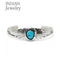 INDIAN JEWELRY ナバホ族アーティストの作品『NAVAJO SILVER BANGLE TURQUOISE』【アメカジ・ネイティブ】IJ-053