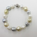 Jinka Nezu 淡水大粒バロックパールエレガントマルチカラ-ブレスレット