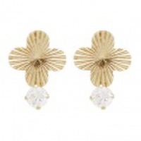 K10 フラワーモチーフ　K10ゴールドピアス 46-5676