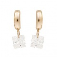 K10PG スクエアキュービックジルコニアピアス 46-5642