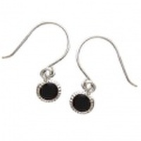 K10WG 1粒石　オニキスフックピアス 46-5664