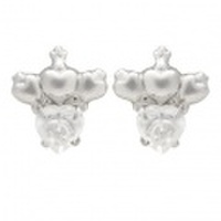 K10WG ハートの王冠ピアス 46-5609