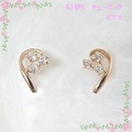 K14PG　キュービック　ハートピアス