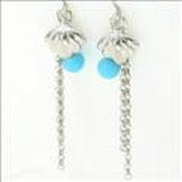 K14ホワイトゴールドトルコ石ピアス