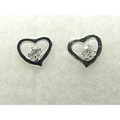 K18WG(ホワイトゴールド)ハート形のダイヤモンド0.06ctピアス [y060134]