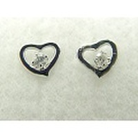 K18WG(ホワイトゴールド)ハート形のダイヤモンド0.06ctピアス [y060134]