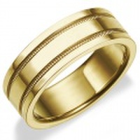 K18YG 　ミルグレイン・ツーロウ　マリッジリング（結婚指輪）6mm (N061OXX160N3*01)