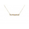 K18とストーンの輝き　three stones necklace K18/ダイア