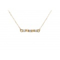 K18とストーンの輝き　three stones necklace K18/ダイア