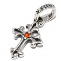 ROYAL ORDER(ロイヤルオーダー) SP118 OPEN TINY CROSS w/ORANGE CZ オープンタイニークロス　オレンジーCZ