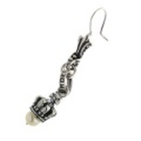 ROYAL ORDER(ロイヤルオーダー)　TINY CROWN W/HOOK W/PEARL (1個単位)　 SE116-P WHITE