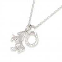 SENSE6月号、LEON6月号掲載 SYMPATHY OF SOUL（シンパシーオブソウル）　Small Horse & Horseshoe Necklace - Silver w/CZ（スモールホースアンドホースシューネックレス - シルバー w/CZ）