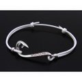SYMPATHY OF SOUL（シンパシーオブソウル）　Fish Hook Cord Bracelet & Anklet - Silver w/Clear CZ（フィッシュフックコードブレスレット&アンクレット - シルバー w/キュービックジルコニア）