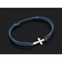 SYMPATHY OF SOUL（シンパシーオブソウル）　Smooth Cross Medium Cord Bracelet - Silver（スムースクロスミディアムコードブレスレット - シルバー）