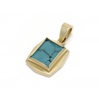 SYMPATHY OF SOUL（シンパシーオブソウル）　Square Turquoise Pendant - K18Yellow Gold（スクエアターコイズペンダント - K18イエローゴールド）