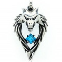 WOLFMAN B.R.S(ウルフマンBRS)　ウォーウルフスピリットペンダントw/ブルートパーズ【トップのみ】　NW-P-16BL