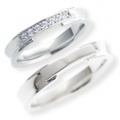 [刻印無料]スワロフスキージルコニアポンテペアリング｜Men’s & Lady’s（セット）　95-2714-2715