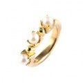 baby’s ring - K18 一連三石 - 6月 パール